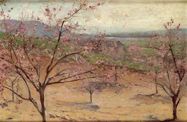 Bluhende Obstbaume Oil Painting by Theodor von Hoermann