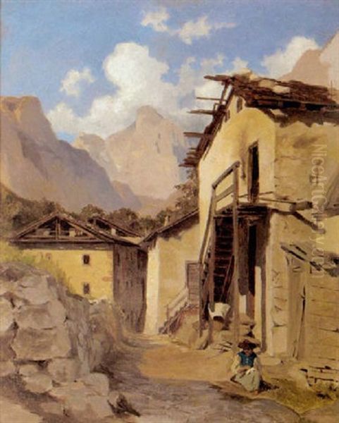 Motiv Aus Tirol Oil Painting by Theodor von Hoermann