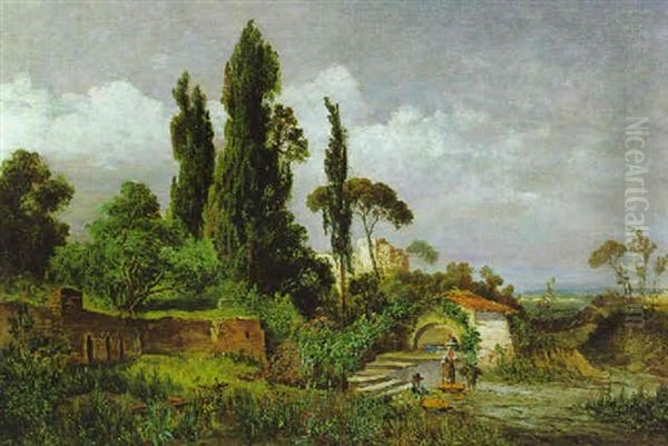 Italienische Landschaft Oil Painting by Theodor von Hoermann