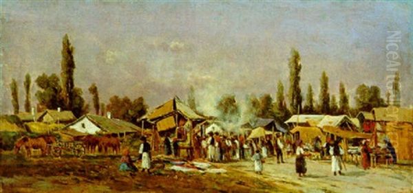 Markttag Oil Painting by Theodor von Hoermann