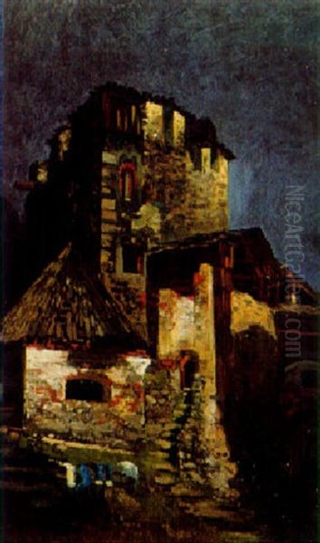 Burgruine Oil Painting by Theodor von Hoermann