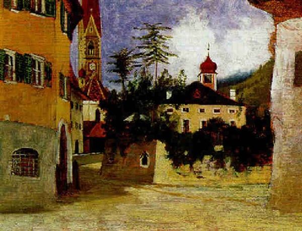 Geburtshaus Von Theodor V. Hormann, Imst, Tirol Oil Painting by Theodor von Hoermann