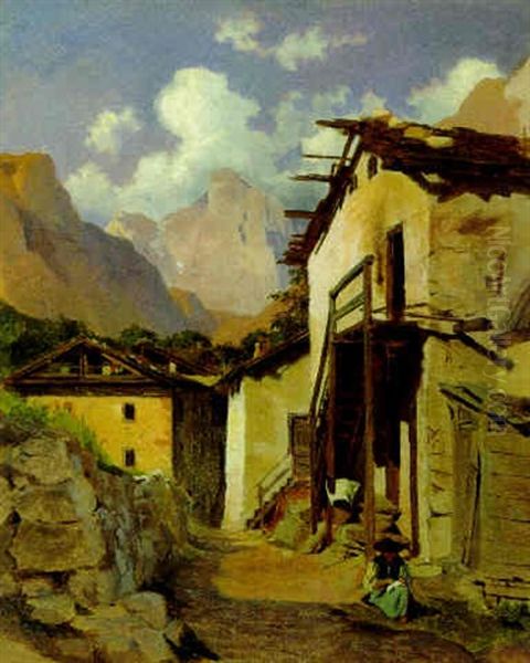 Motiv Aus Tirol Oil Painting by Theodor von Hoermann