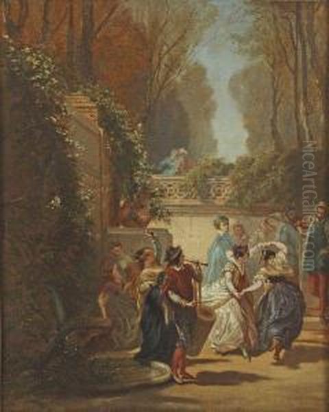 Fete Galante Dans Le Parc Oil Painting by Henri Baron