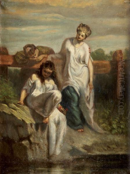 Les Baigneuses Oil Painting by Henri Baron