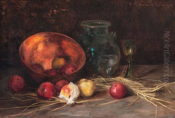 Stillleben Mit Apfeln Oil Painting by Margarete Hormuth-Kallmorgen