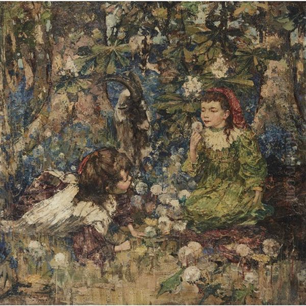 The Dandelion Clock Oil Painting by Edward Atkinson Hornel