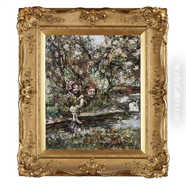 The Piggy-back Oil Painting by Edward Atkinson Hornel