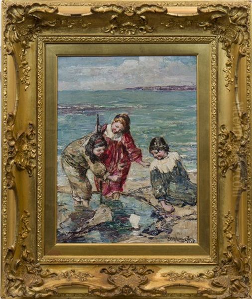 The Toy Boat, Brighouse Bay Oil Painting by Edward Atkinson Hornel