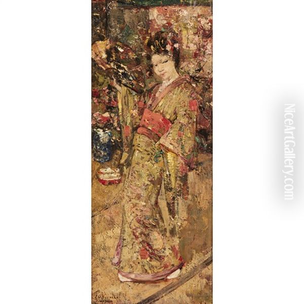 Geisha Oil Painting by Edward Atkinson Hornel