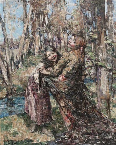 The Shawl Oil Painting by Edward Atkinson Hornel