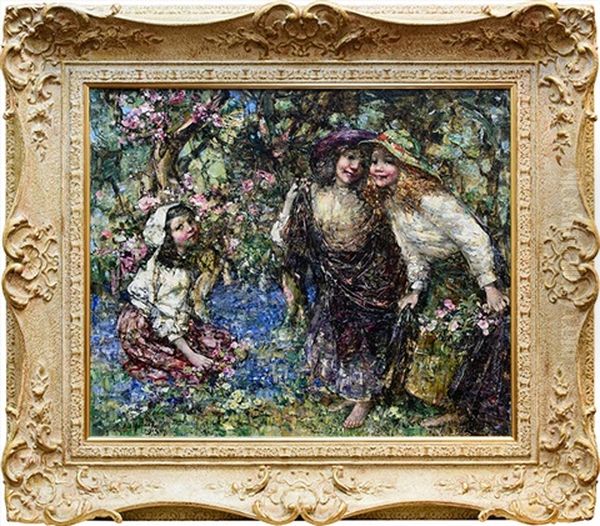 Spring Flowers Oil Painting by Edward Atkinson Hornel