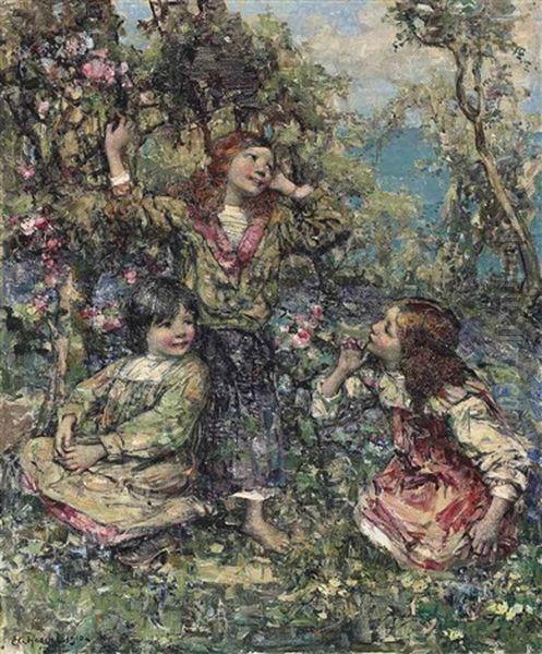 The Echo Oil Painting by Edward Atkinson Hornel