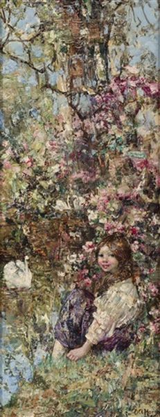 A Quiet Nook Oil Painting by Edward Atkinson Hornel