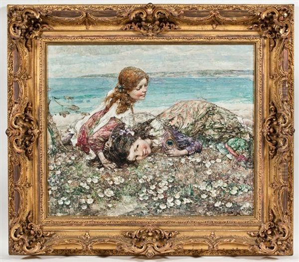 The Peacock's Feather Oil Painting by Edward Atkinson Hornel