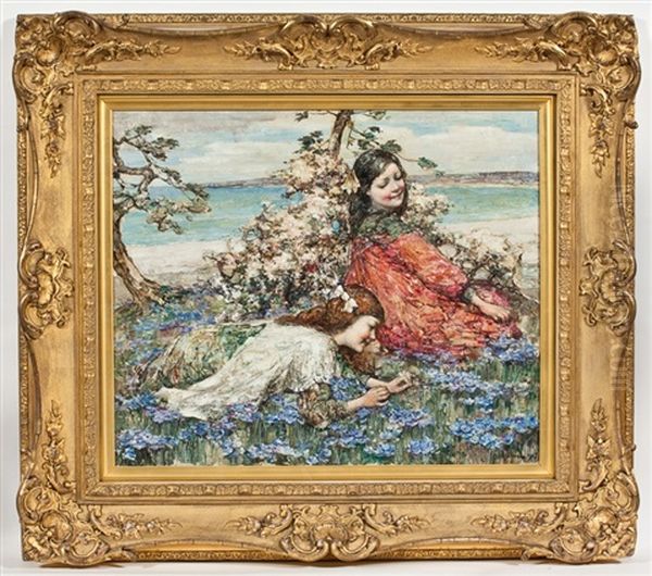 The Small Butterfly At Brighouse Bay Oil Painting by Edward Atkinson Hornel