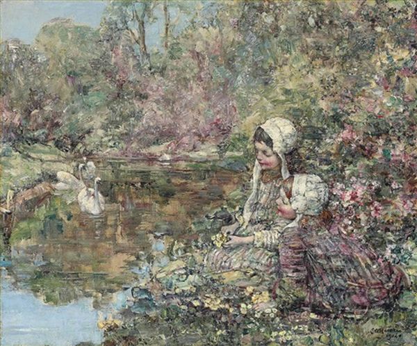 The Lake Woods Oil Painting by Edward Atkinson Hornel