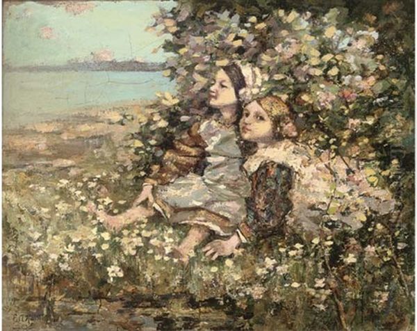 Wild Blossoms Oil Painting by Edward Atkinson Hornel