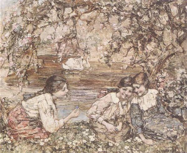 Sharing A Secret Oil Painting by Edward Atkinson Hornel