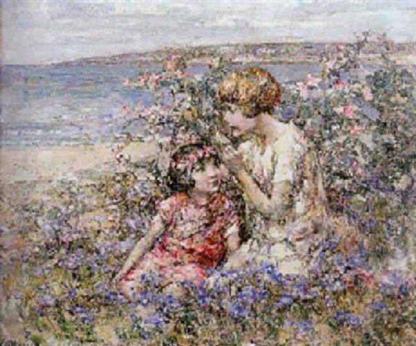 The Chaplet Oil Painting by Edward Atkinson Hornel