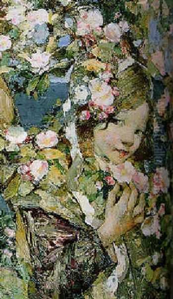 Dog Roses Oil Painting by Edward Atkinson Hornel