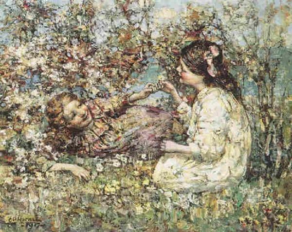 Wildflowers Oil Painting by Edward Atkinson Hornel