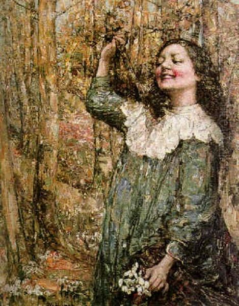 The Posy Oil Painting by Edward Atkinson Hornel