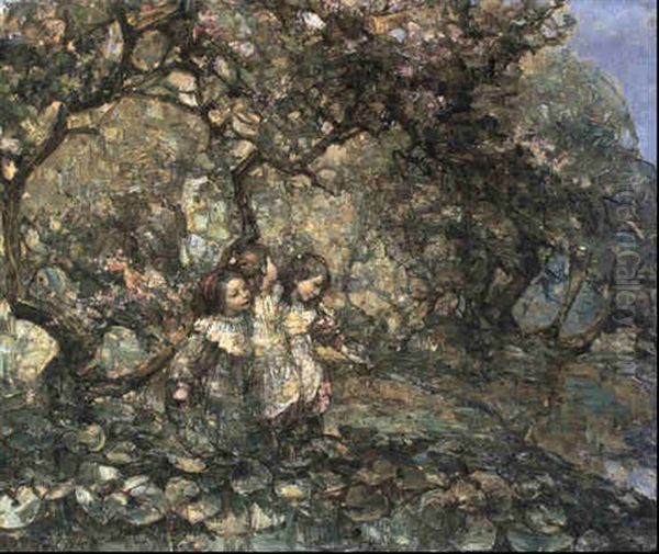 Springtime In The Woods Oil Painting by Edward Atkinson Hornel