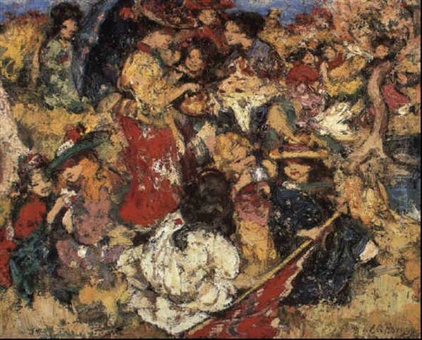 The Picnic Oil Painting by Edward Atkinson Hornel