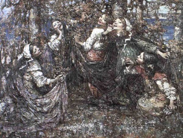 Spring In The Woods Oil Painting by Edward Atkinson Hornel