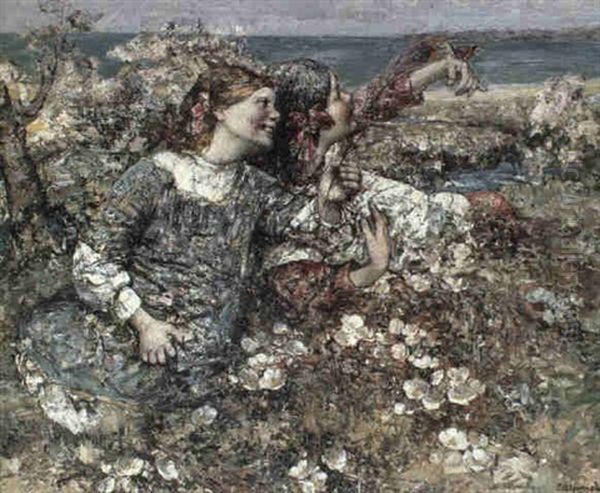 Sea Roses Oil Painting by Edward Atkinson Hornel