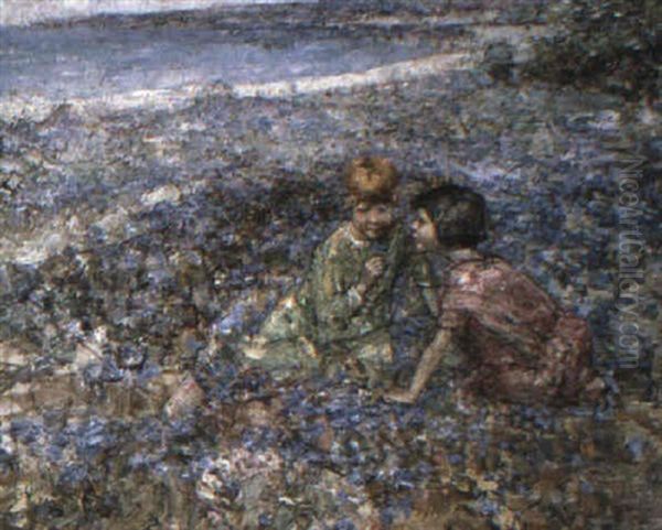 Playing By The Sea Oil Painting by Edward Atkinson Hornel