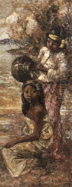 Water Carriers Oil Painting by Edward Atkinson Hornel