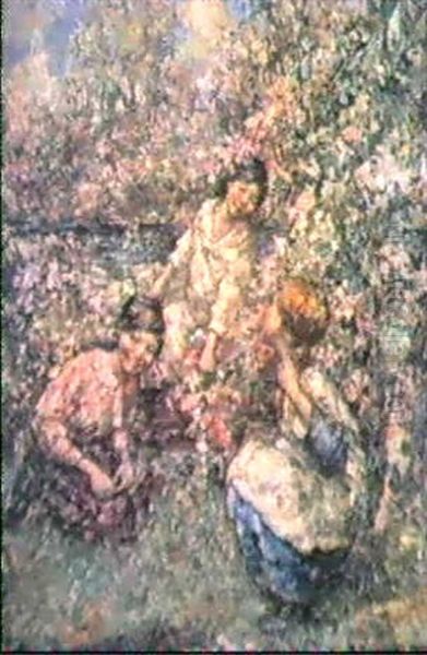 Gathering Blossom Oil Painting by Edward Atkinson Hornel