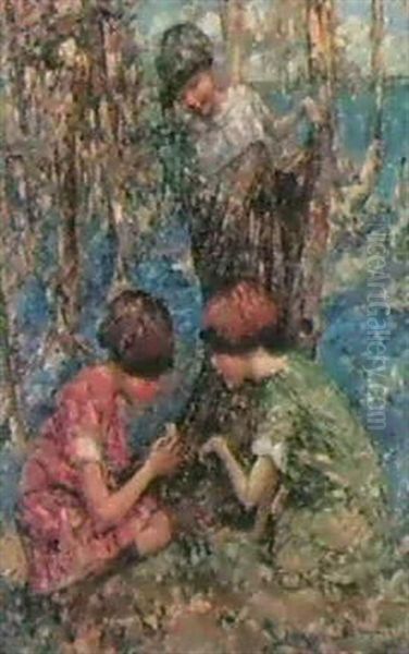 In A Bluebell Wood by Edward Atkinson Hornel