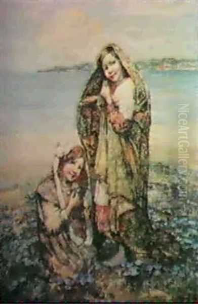 Picking Periwinkles Oil Painting by Edward Atkinson Hornel