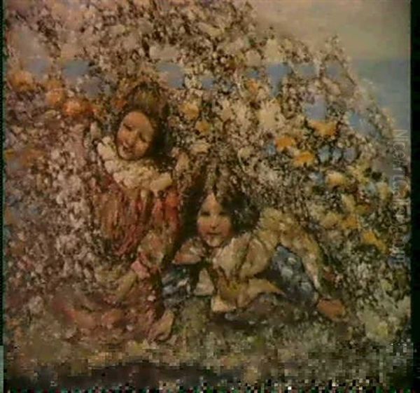 Under The Blossom Oil Painting by Edward Atkinson Hornel