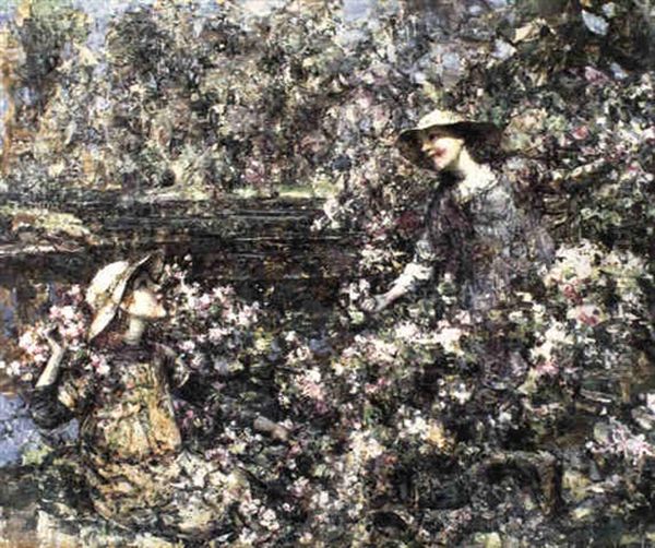 Gathering Blossom Oil Painting by Edward Atkinson Hornel