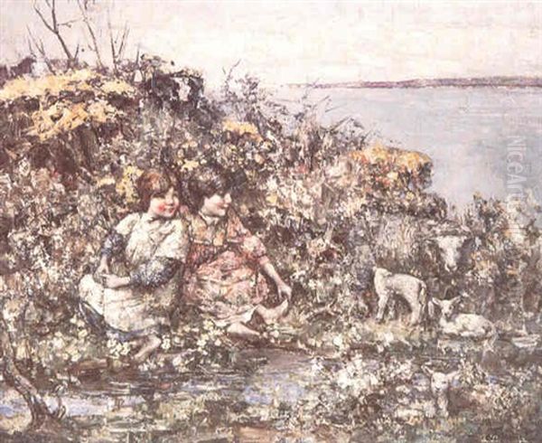 Springtime, Brighouse Bay Oil Painting by Edward Atkinson Hornel