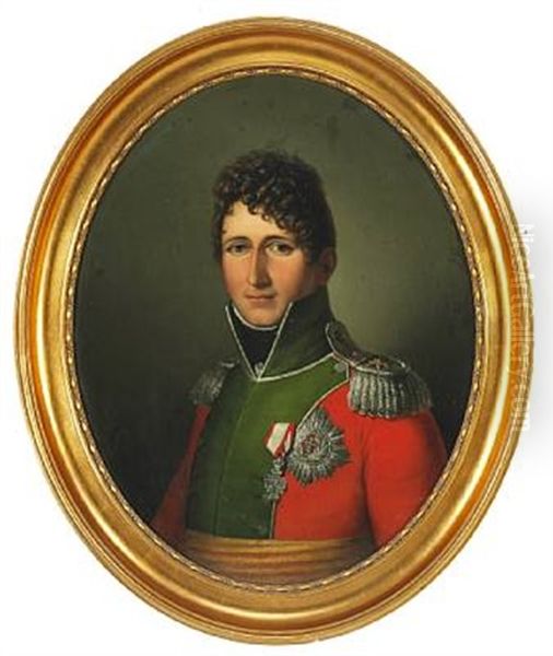 Portrait Of Crown Prince Christian Later Christian Viii by Christian Hornemann