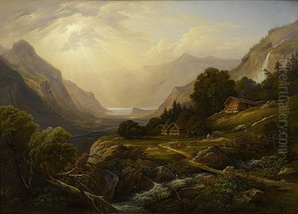 Landschaft Im Berner Oberland Oil Painting by Friedrich Horner