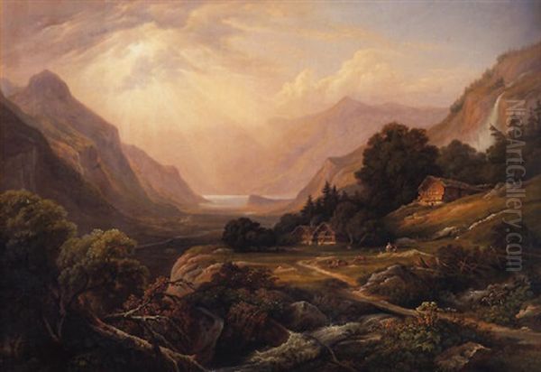 Landschaft Im Bernbiet Oil Painting by Friedrich Horner