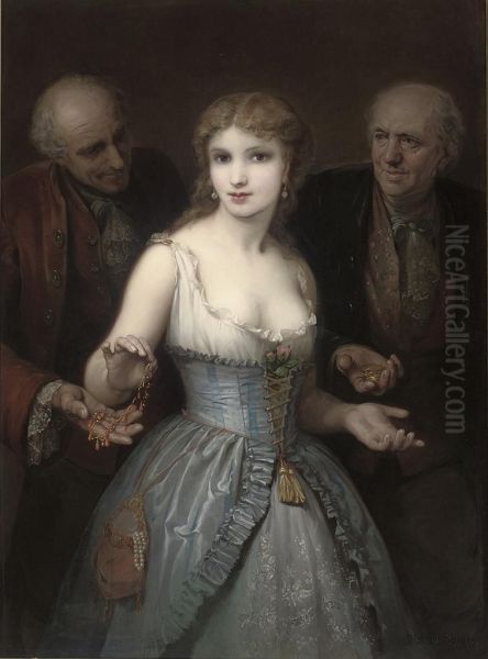 A Popular Courtesan Oil Painting by Stephane Baron