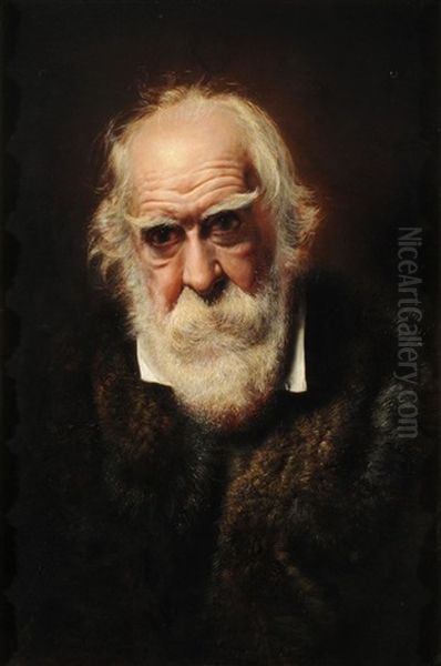 Portrait Eines Bartigen Mannes Im Pelzmantel Oil Painting by Joseph Hornung