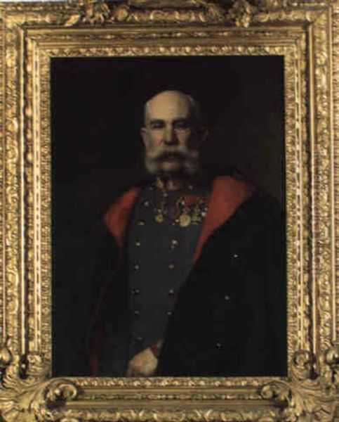 Kaiser Franz Joseph I. Oil Painting by Leopold Horowitz