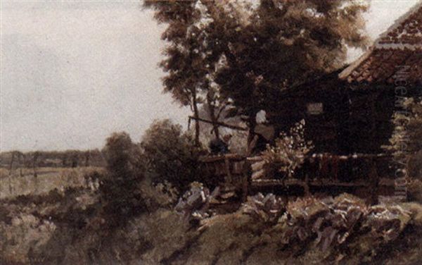 Landscape In Zeeland Oil Painting by Henricus Mattheus Horrix