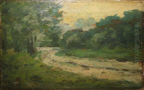 Landschap In De Ardennen. Oil Painting by Theodore Baron