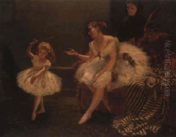 Ballet Dancers Oil Painting by A.J. Horsford