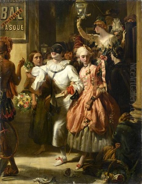 Carnival Time Oil Painting by John Callcott Horsley