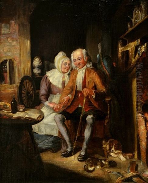 Darby And Joan Oil Painting by John Callcott Horsley